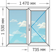 Цены на окно 1470х1530 в доме серии II-18/12
