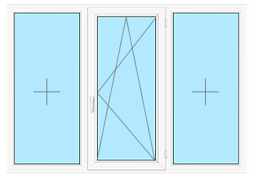 Трёхстворчатое окно ПВХ