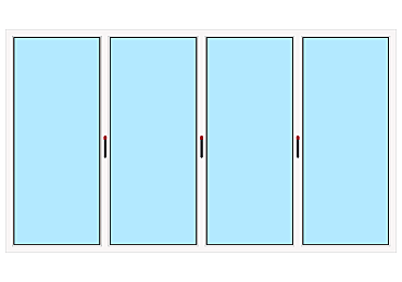 Остекление лоджии Provedal 4 створки